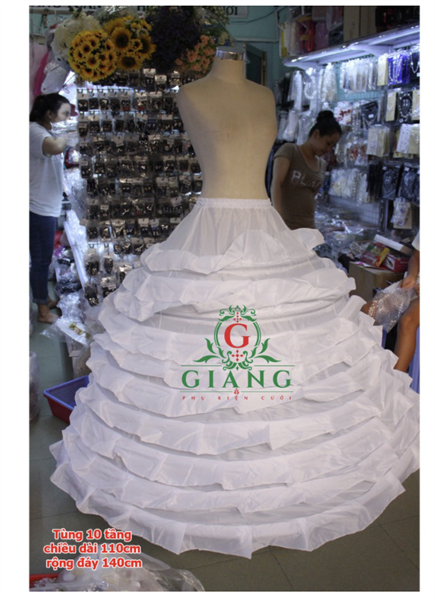 Tùng phồng áo cưới 10 tầng thép