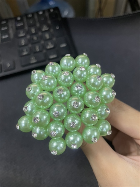 Chùm trâm hạt trai đính đá Giangpkc - màu xanh ngọc