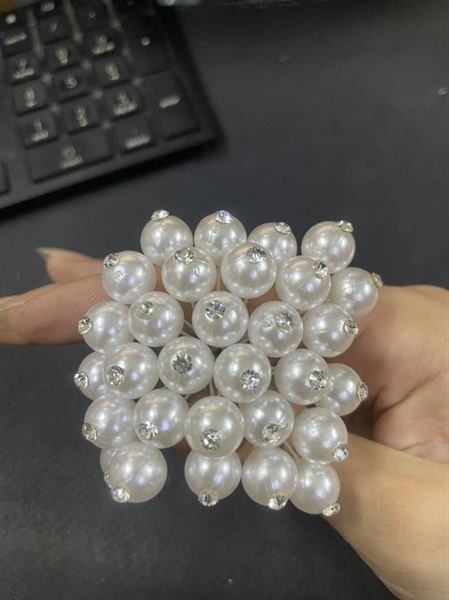 Chùm trâm hạt trai đính đá Giangpkc - màu trắng