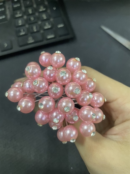 Chùm trâm hạt trai đính đá Giangpkc - màu hồng dâu