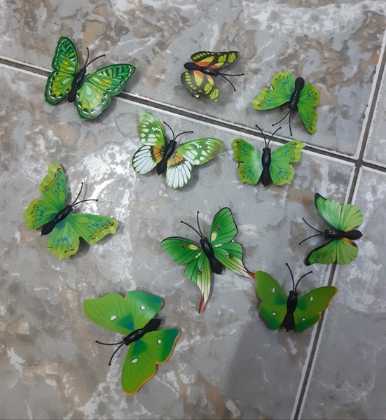 Bộ bướm cài tóc 10 con màu xanh lá