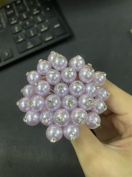 Chùm trâm hạt trai đính đá Giangpkc - màu tím nhạt