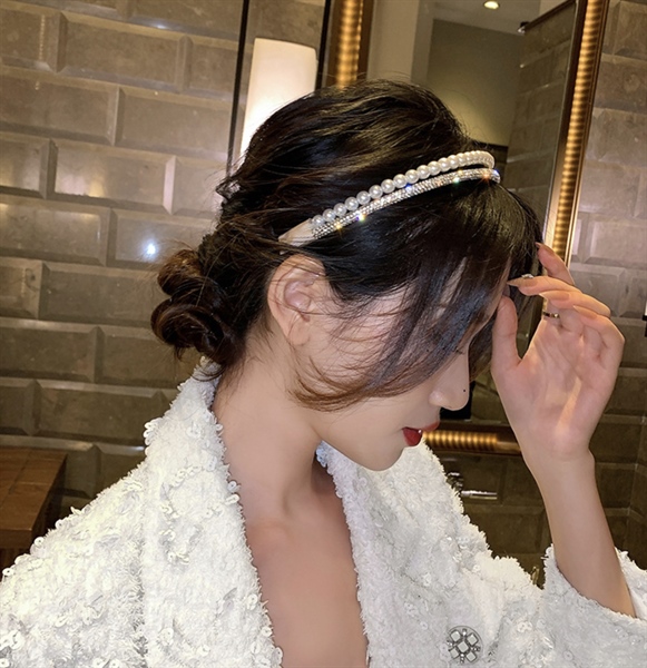 Băng đô đôi hạt trai dây đá mẫu mới 5-2021 Giangpkc Sp220728