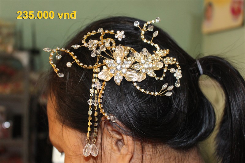 Cài tóc xi mạ đính đá cao cấp