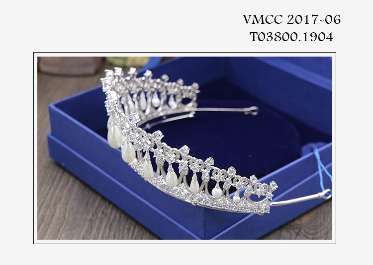 Vương miện cao cấp đá tự nhiên đính hạt trai GIANGPKC