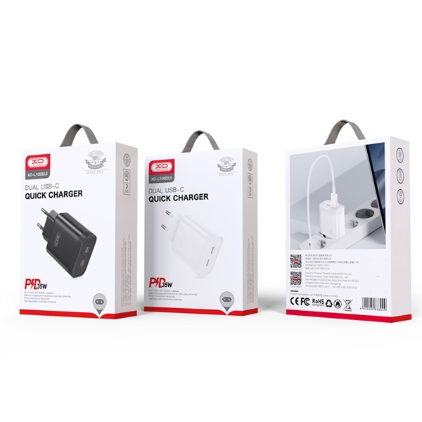 Đầu Sạc 35W 2 Cổng Type C XO L105 US Trắng