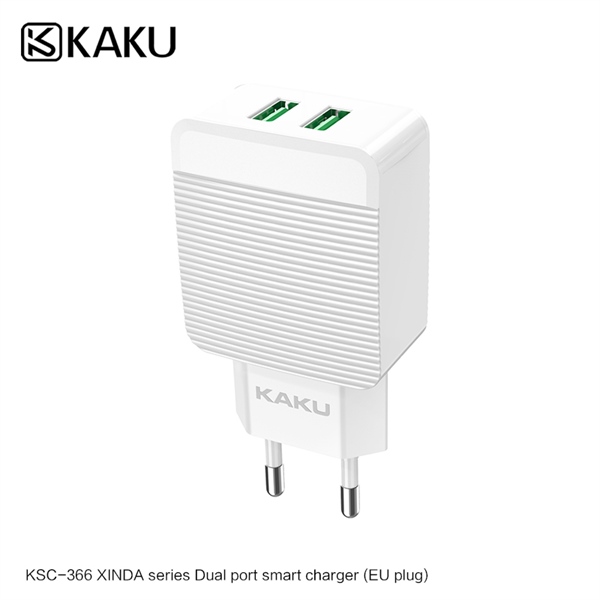 Đầu Sạc KAKU 2.4A 2 Cổng USB KSC 366