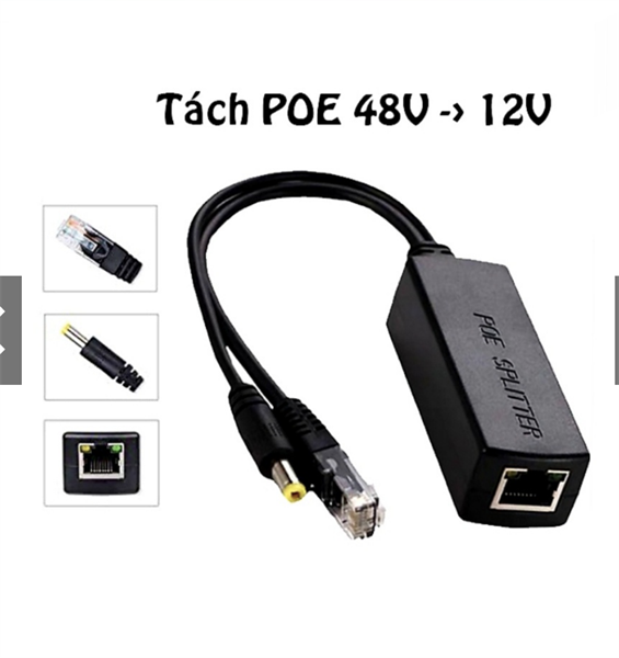 BỘ TÁCH POE 48V-12V (CAM IP KHÔNG CÓ POE )