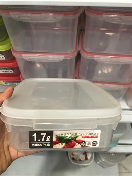 Hộp nhựa Yamada dáng thấp 1.7L - trắng