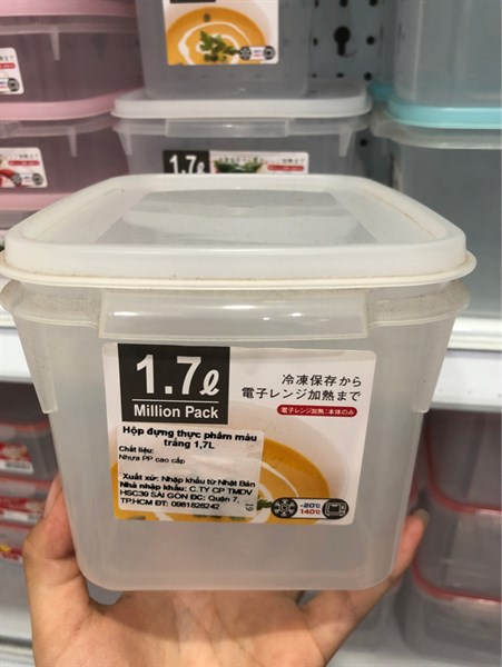 Hộp đựng thực phẩm màu trắng 1,7L