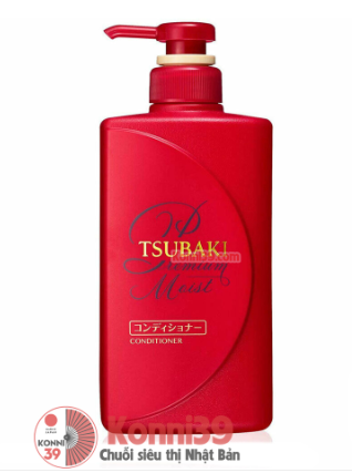 Dầu xả Tsubaki Premium Repair giúp tóc bóng mượt chai 490ml - màu đỏ
