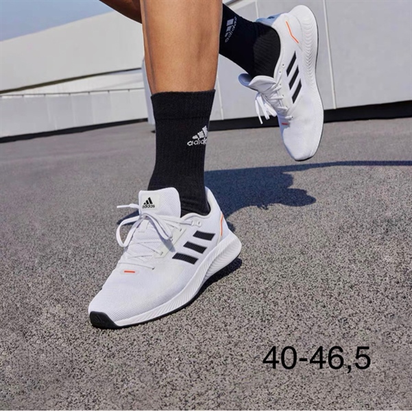 Giày thể thao nam Adidas runfalcon 2.0 trắng sọc đen vạch cam