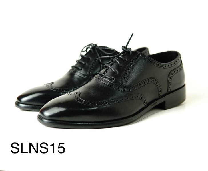 Giày Tây Santoni Oxford Wingtip - Đen Patina 1