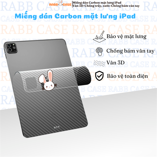 Miếng dán Carbon mặt lưng ipad