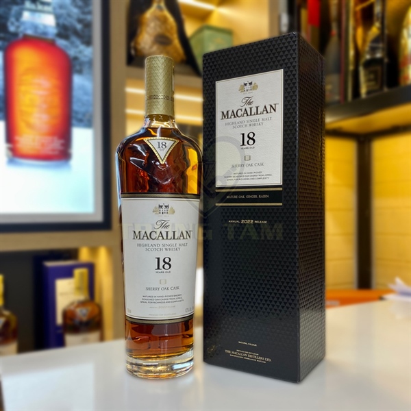 Rượu Macallan 18 năm Sherry Oak UK 70cl 43%