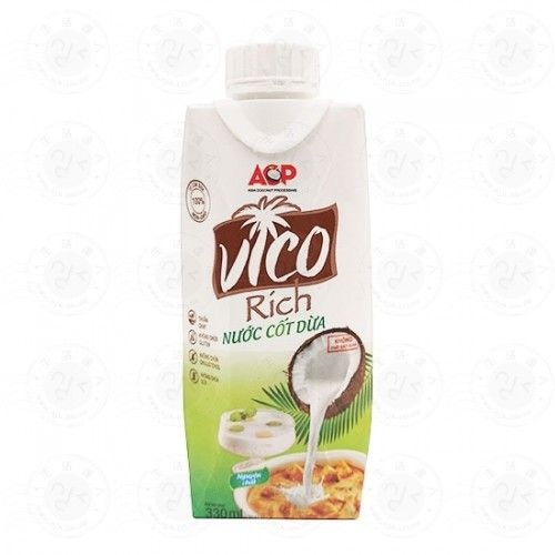 Nước Cốt Dừa Vico Pure Rich Coconut Milk - 16-19% Fat, 330 ml