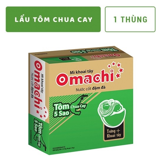 Mỳ Omachi Lẩu Tôm Chua Cay Thùng 30 Gói/Omachi麺辛くて酸っぱいエビ鍋30パック