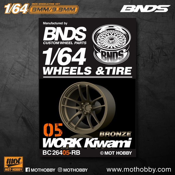 Bánh xe 1/64 BNDS 9,8mm Code BC26405-RB