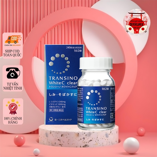 Viên Uống Trắng Da Transino White C Clear 240 viên