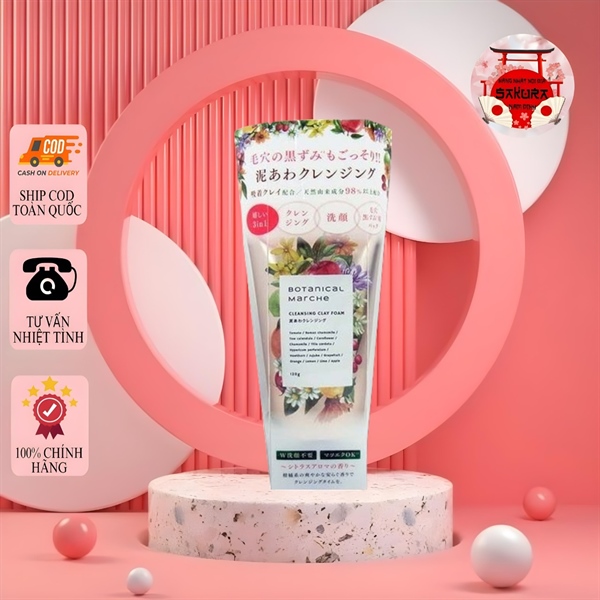 Sữa rửa mặt Botanical Marche chiết xuất đất sét làm sạch sâu lỗ chân lông 120g