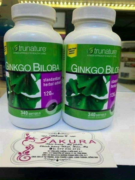 VIÊN UỐNG BỔ NÃO TRUNATURE GINKGO BILOBA 340 VIÊN