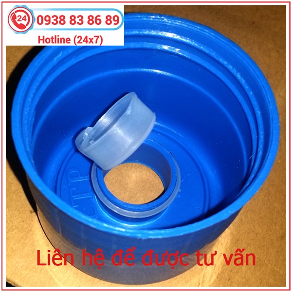 Nắp 5 Gallon vặn Yếm màu xanh