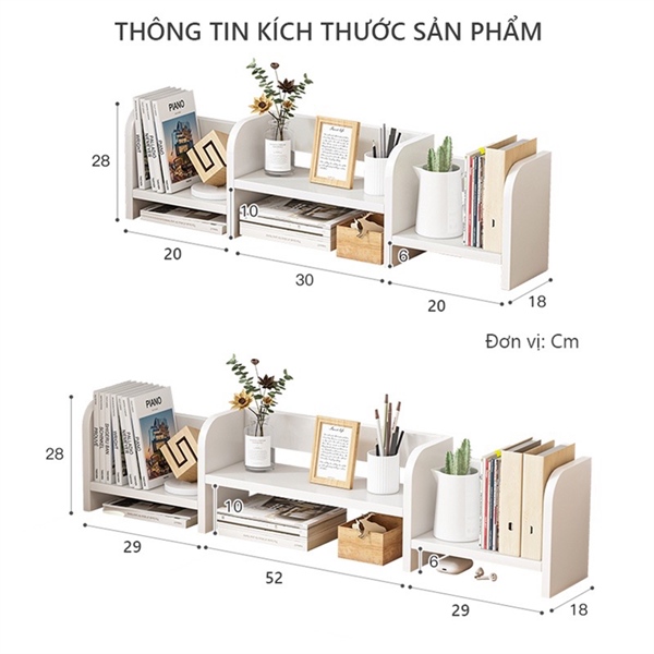 Kể để bàn 740 trắng