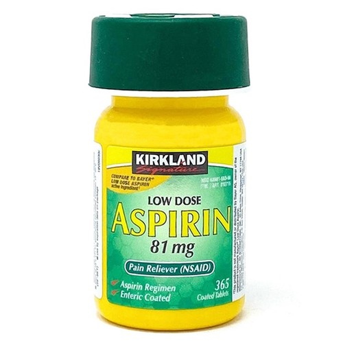 Lẻ 1 hộp - Viên Uống Ngăn Ngừa Đột Quỵ Kirkland Signature Low Dose Aspirin 81Mg 365 Viên