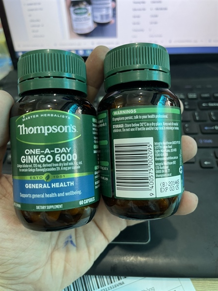 Thuốc Tuần Hoàn Não, Bổ Não Thompsons One A Day Ginkgo 6000Mg 60 Viên - Date 8/2027