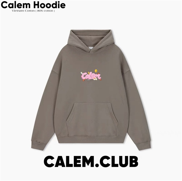 HOODIE CALEM BUBBLE - NÂU XÁM - L