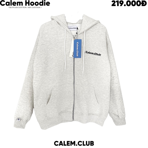 HOODIE ZIP CALEM - XÁM TIÊU - XL