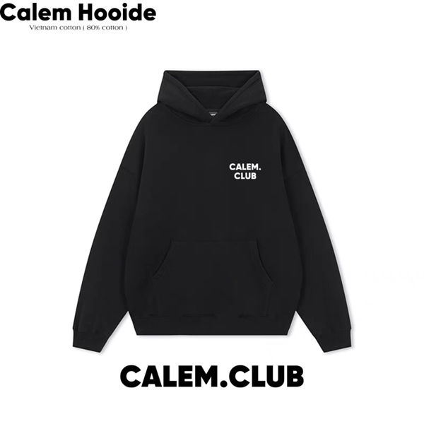 HOODIE CALEM CHỮ BASIC - ĐEN - M