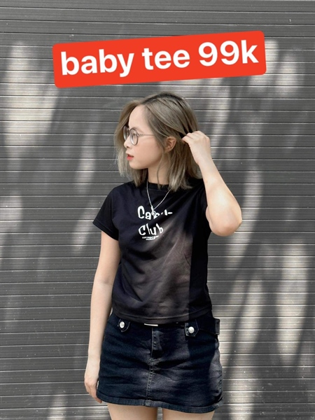 BABY TEE IN CALEM VER 01 - ĐEN - M