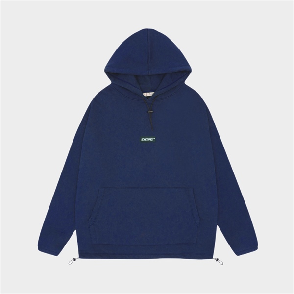 HOODIE TRƠN DÂY RÚT TWENTI LOGO - XANH NAVY - 0