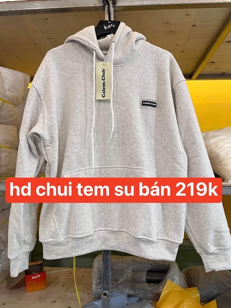 HOODIE CALEM TEM CAO SU - XÁM TRẮNG - XL