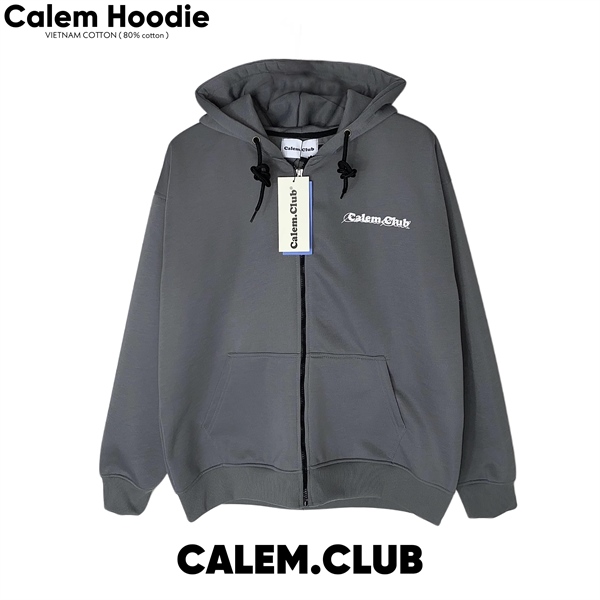 HOODIE ZIP CALEM - XÁM CHÌ - L