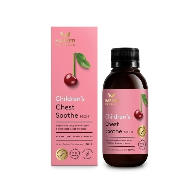 HARKER CHILDREN'S CHEST SOOTHE 150ML NEW ZEAND, MẦU HỒNG HO ĐỜM HO KHAN ĐÊM 150ML hàng air