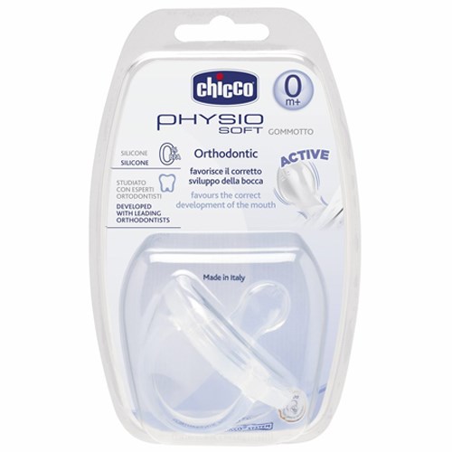 Ti giả Chicco silicon Physio soft trắng 0m+