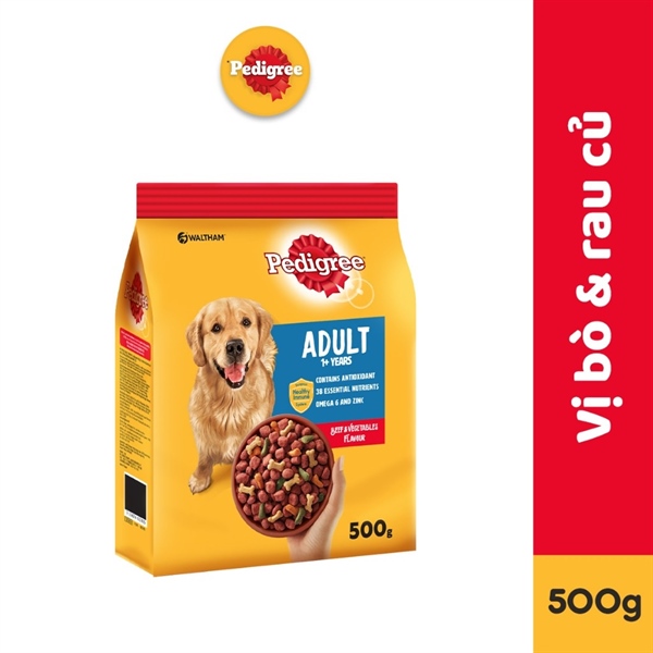 Hạt Pedigree Adult Chó lớn vị bò 500g