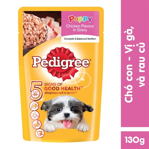 Pate Pedigree Puppy Chó con vị gà nấu sốt 130g