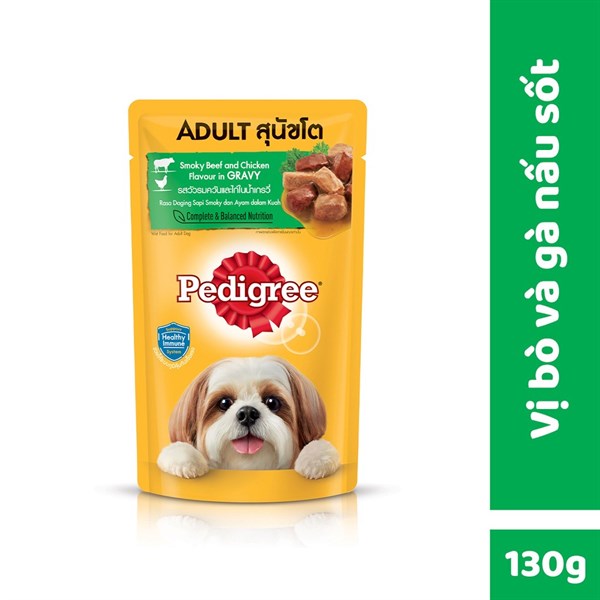 Pate Pedigree Adult chó lớn vị Bò & Gà nấu sốt 130g