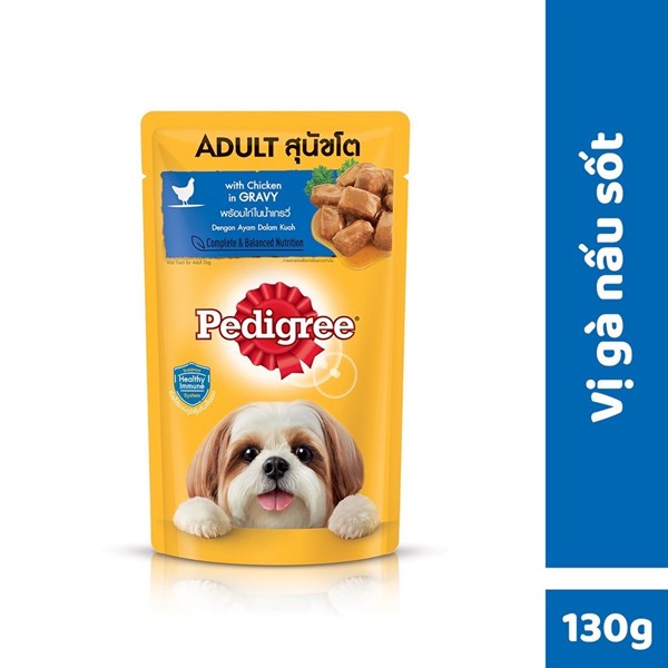 Pate Pedigree Adult Chó lớn vị Gà nấu sốt 130g