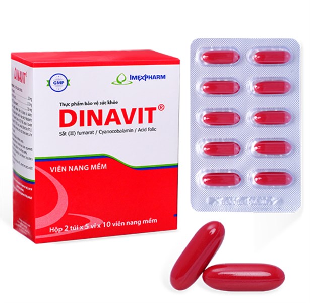 Viên Uống Bổ Máu Dinavit Sắt III Imexpharm (H/100 Viên Nang)