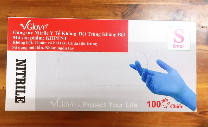 Găng tay nitrit xanh size S Vglove/H100c