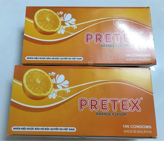Bao cao su Pretex hương Cam Malaysia/ H10 hộp nhỏ/ H10 cái