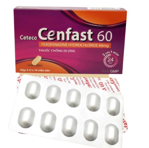 Ceteco Cenfast 60mg Fexofenadin 60mg (Hộp/30 Viên Nén)