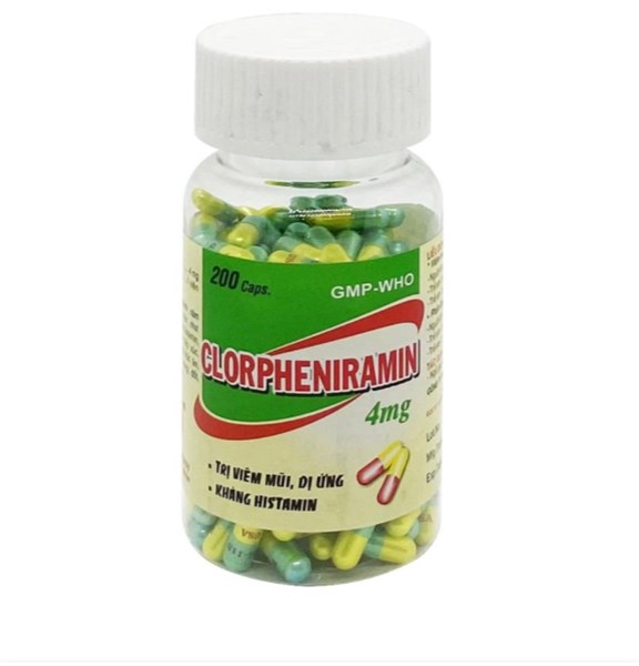 Clorpheniramin 4mg Nic (Chai/200 Viên Nang)