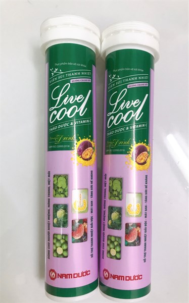 Viên sủi thanh nhiệt Livecool hương Chanh dây- Nam Dược/Tube 16v