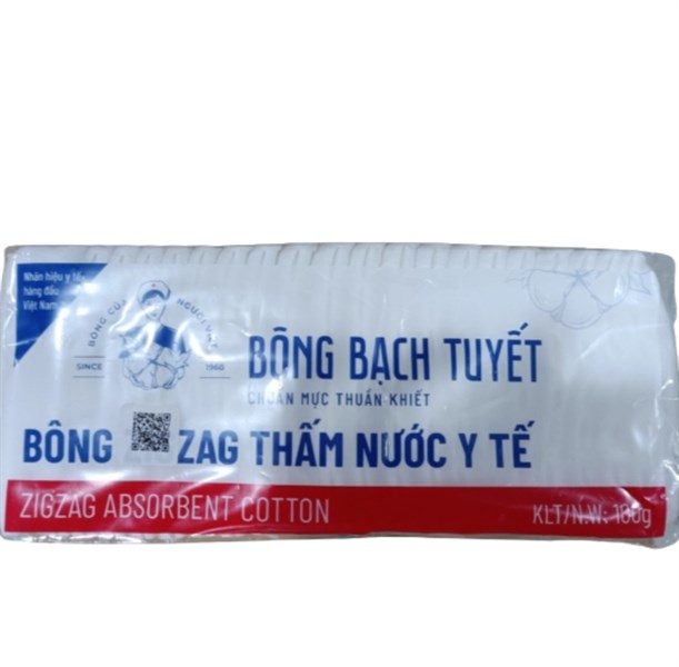 Bông Gòn Zigzag Miếng Bạch Tuyết 100gr (Gói)