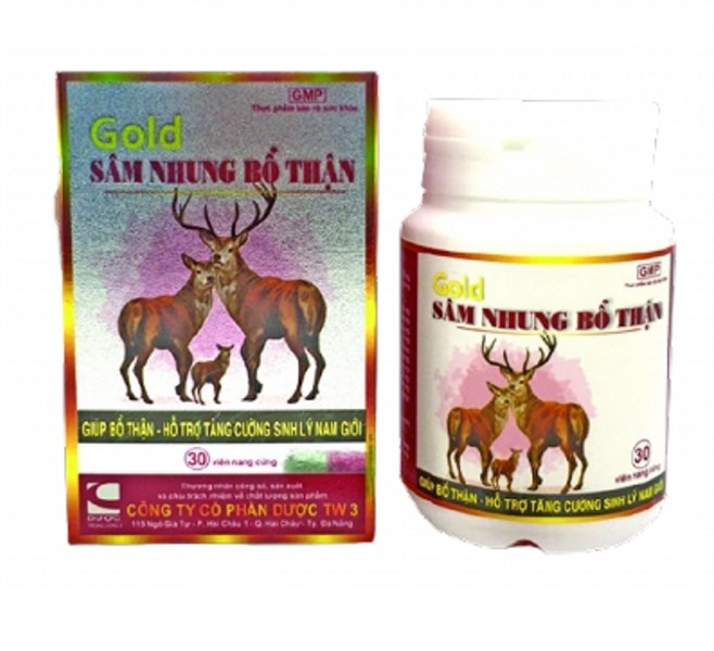 Sâm Nhung Bổ Thận Gold Tw3 (Chai/30 Viên Nang)